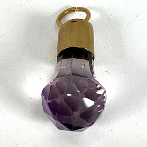 Antique 18K Yellow Gold Amethyst Fob Charm Pendant