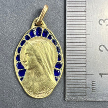 Load image into Gallery viewer, French Dropsy Virgin Mary Plique A Jour Enamel 18K Yellow Gold Pendant Medal
