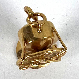 Vintage 18K Yellow Gold Mechanical Desk Fan Charm Pendant