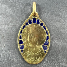 Load image into Gallery viewer, French Dropsy Virgin Mary Plique A Jour Enamel 18K Yellow Gold Pendant Medal
