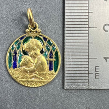 Load image into Gallery viewer, Becker Jesus Lamb of God Plique A Jour Enamel 18K Yellow Gold Pendant Medal
