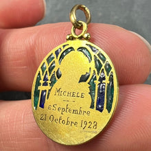 Load image into Gallery viewer, Becker Jesus Lamb of God Plique A Jour Enamel 18K Yellow Gold Pendant Medal
