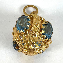 Load image into Gallery viewer, Large Vintage 18K Yellow Gold Blue Paste Etruscan Charm Pendant
