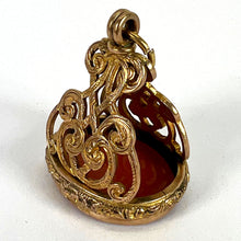 Load image into Gallery viewer, Large Antique Victorian Carnelian 9K Yellow Gold Charm Pendant Fob Seal
