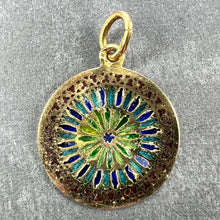 Load image into Gallery viewer, French Window Plique A Jour Enamel 18K Yellow Gold Pendant Medal
