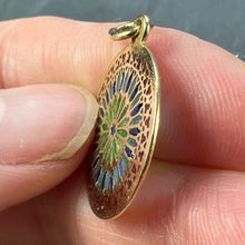 Load image into Gallery viewer, French Window Plique A Jour Enamel 18K Yellow Gold Pendant Medal
