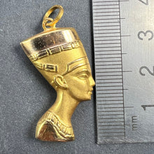 Load image into Gallery viewer, 18K Yellow Gold Egyptian Nefertiti Bust Charm Pendant
