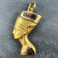 Load image into Gallery viewer, 18K Yellow Gold Egyptian Nefertiti Bust Charm Pendant
