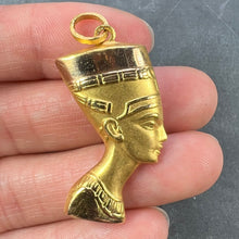 Load image into Gallery viewer, 18K Yellow Gold Egyptian Nefertiti Bust Charm Pendant
