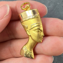 Load image into Gallery viewer, 18K Yellow Gold Egyptian Nefertiti Bust Charm Pendant
