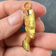 Load image into Gallery viewer, 18K Yellow Gold Egyptian Nefertiti Bust Charm Pendant
