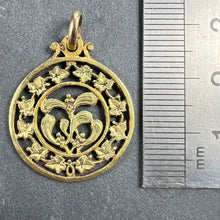 Load image into Gallery viewer, French Forever Love Mistletoe Ivy 18K Yellow Gold Charm Pendant
