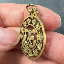 Load image into Gallery viewer, French Forever Love Mistletoe Ivy 18K Yellow Gold Charm Pendant
