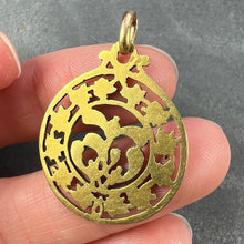 Load image into Gallery viewer, French Forever Love Mistletoe Ivy 18K Yellow Gold Charm Pendant
