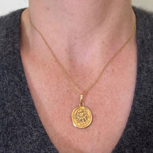 Load image into Gallery viewer, Vintage French Perroud Gemini Zodiac 18K Yellow Gold Medal Pendant
