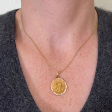 Load image into Gallery viewer, Vintage French St Christopher 18K Yellow Gold Charm Pendant
