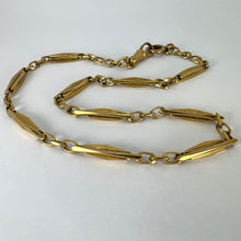 Load image into Gallery viewer, French 18K Yellow Gold Fancy Faceted Curb Link Watch Chain Necklace
