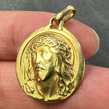 Load image into Gallery viewer, French Charl 18K Yellow Gold Jesus Christ Crown of Thorns Medal Charm Pendant
