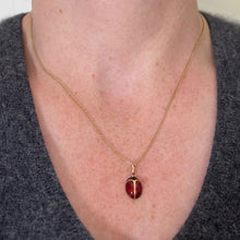 Load image into Gallery viewer, Vintage French Seven Spot Ladybird 18K Yellow Gold Enamel Lucky Charm Pendant
