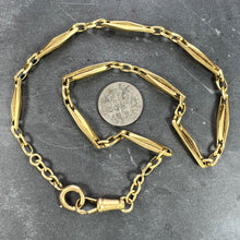 Load image into Gallery viewer, French 18K Yellow Gold Fancy Faceted Curb Link Watch Chain Necklace
