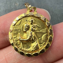 Load image into Gallery viewer, Vintage French St Christopher 18K Yellow Gold Charm Pendant
