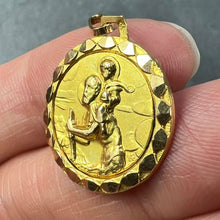 Load image into Gallery viewer, Vintage French St Christopher 18K Yellow Gold Charm Pendant
