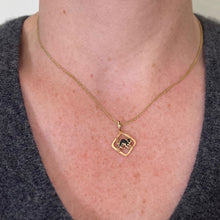 Load image into Gallery viewer, Vintage French Lucky Black Cat Enamel 18K Yellow Gold Charm Pendant
