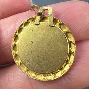 Vintage French St Christopher 18K Yellow Gold Charm Pendant