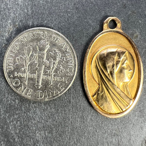 French Paul Brandt 18K Yellow Gold Virgin Mary Charm Pendant Medal