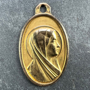 French Paul Brandt 18K Yellow Gold Virgin Mary Charm Pendant Medal