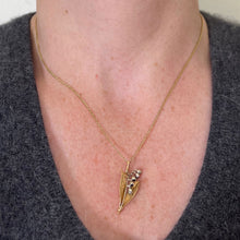 Load image into Gallery viewer, Vintage French Lily of the Valley Flower 18K White Yellow Gold Charm Pendant
