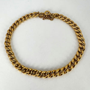 Vintage 18 Karat Yellow Gold Curb Link Chain Bracelet