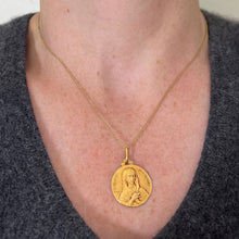 Load image into Gallery viewer, French Dropsy Virgo Gloriosa 18K Yellow Gold Virgin Mary Medal Pendant
