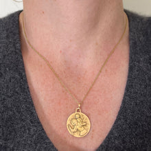 Load image into Gallery viewer, Vintage French St Christopher Double-Sided 18K Yellow Gold Medal Pendant
