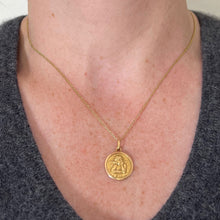 Load image into Gallery viewer, Vintage French Raphael’s Cherub 18K Yellow Gold Medal Pendant
