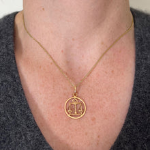 Load image into Gallery viewer, French Zodiac Libra Starsign 18K Yellow Gold Charm Pendant
