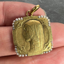 Load image into Gallery viewer, French Virgin Mary 18K Yellow Gold Pearl Charm Pendant
