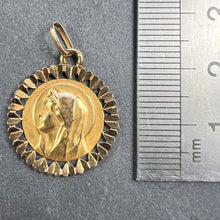 Load image into Gallery viewer, French Perroud Virgin Mary Heart Frame 18K Yellow Gold Medal Charm Pendant
