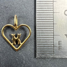 Load image into Gallery viewer, French 18K Yellow Gold Love Heart Initial K Charm Pendant
