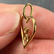 Load image into Gallery viewer, French 18K Yellow Gold Love Heart Initial K Charm Pendant
