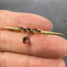Load image into Gallery viewer, Vintage Almandine-Pyrope Garnet 18K Yellow Gold Bar Brooch

