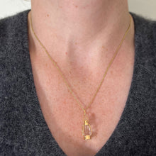 Load image into Gallery viewer, Vintage 18K Yellow Gold Paste Storm Lantern Charm Pendant
