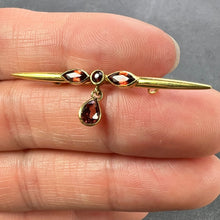 Load image into Gallery viewer, Vintage Almandine-Pyrope Garnet 18K Yellow Gold Bar Brooch
