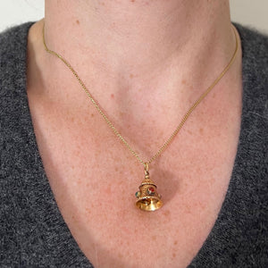 Vintage 18 Karat Yellow Gold Bell Charm Pendant