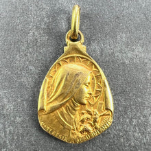Load image into Gallery viewer, Vintage St Therese Saint Medal Gold Plated Charm Pendant
