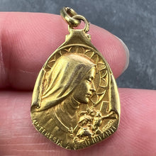 Load image into Gallery viewer, Vintage St Therese Saint Medal Gold Plated Charm Pendant
