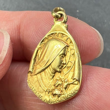Load image into Gallery viewer, Vintage St Therese Saint Medal Gold Plated Charm Pendant
