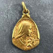 Load image into Gallery viewer, Vintage St Therese Saint Medal Gold Plated Charm Pendant
