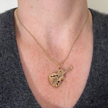 Load image into Gallery viewer, Vintage 9K Yellow Gold Electric Guitar Charm Pendant
