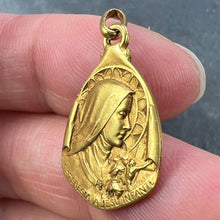 Load image into Gallery viewer, Vintage St Therese Saint Medal Gold Plated Charm Pendant
